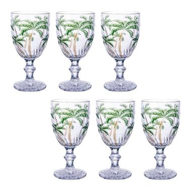 Imagem de Jogo de Taças Água Palm Tree Colors 260ml Class Home 6pçs