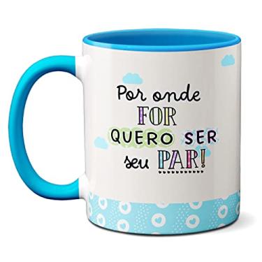 Imagem de Caneca Flork Namorados Fofos Por Onde For Quero Ser Seu Par (Azul)