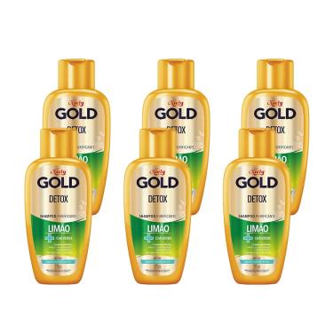 Imagem de Shampoo Purificante Niely Gold Detox Limão + Chá Verde Refresca Couro Cabeludo 275ml (Kit com 6)