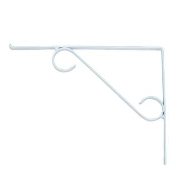 Imagem de Cantoneira Branca Suporte Mão Francesa em S p/ Vidro 20x40cm