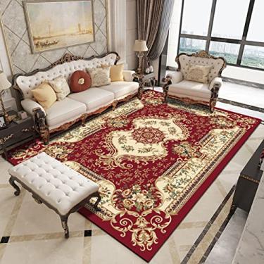 Imagem de youyoucool Tapetes multicoloridos – Tapetes modernos com padrões abstratos tapete de área de pilha média, 139,7 x 200,7 cm