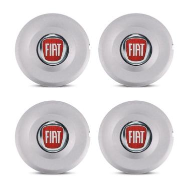Imagem de Jogo 4 Calota Centro Roda Fiat Vermelho Stilo Connect 16v Idea 15