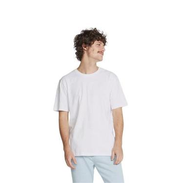 Imagem de Camiseta Hering Masculina Básica World Algodão Branco - Azul