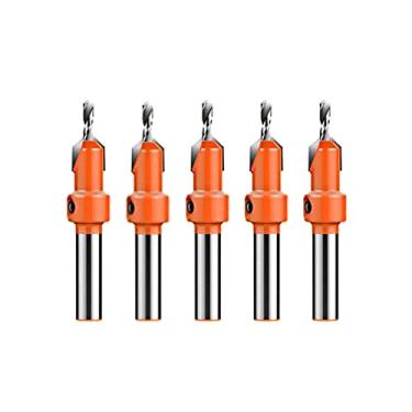 Imagem de Tingpai Conjunto de de escareamento pa madei 5 peças de liga de haste red de 8 mm pa fresagem de madei pa fazer furo de pa fuso de 2,8-4 mm