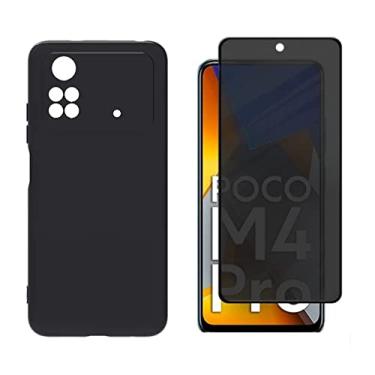 Imagem de Capa Case Anti Impacto Aveludada Preta + Pelicula Anti Spy Xiaomi Redmi Note 11 Redmi 10A Poco M4 Pro (M4 Pro)