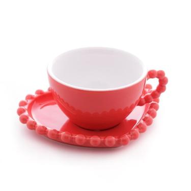 Imagem de 4 Xícaras Para Chá Wolff Coração Beads De Porcelana