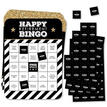 Imagem de Big Dot of Happiness Happy Retirement – Encontre os convidados cartões e marcadores de bingo – Jogo de bingo para festa de aposentadoria – Conjunto de 18