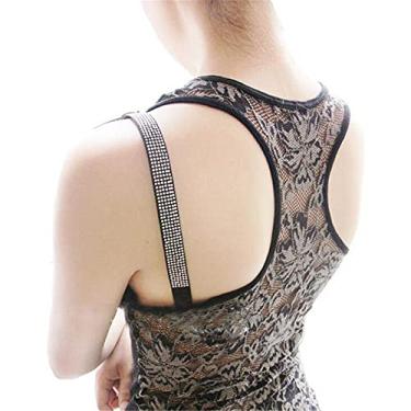 Imagem de Sutiã feminino sexy invisível strass quente alça de ombro antiderrapante ajustável acessórios íntimos lingerie feminina alças sutiã 3 pares/pacote