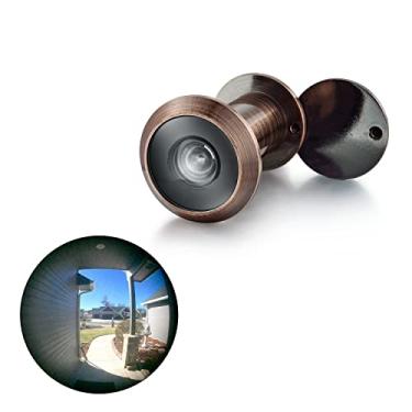 Imagem de TOGU TG3016YG-AC Lente de vidro HD de latão sólido com visor de porta de 220 graus com capa de privacidade resistente para portas de 1-3/8" a 2-1/6", acabamento de cobre antigo