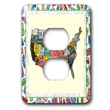 Imagem de 3dRose Lsp_14896_6 Placa de licença Jogo 2 Tomadas Capa