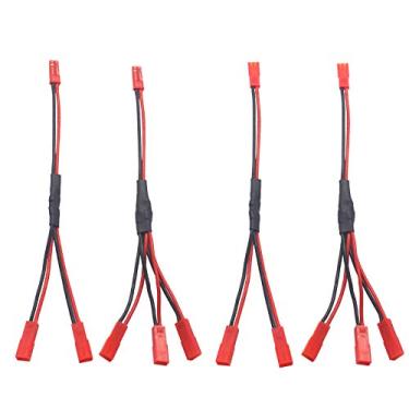Imagem de (Vermelho) - Splitter de plugue ShareGoo 4PCS JST,JST Male Female Y Cable, JST Y Parallel Adapter Splitter Harness para Traxxas TRX-4 1/10 RC Car Crawler ESC Battery Motor Cooling Fan,15CM/5.9"