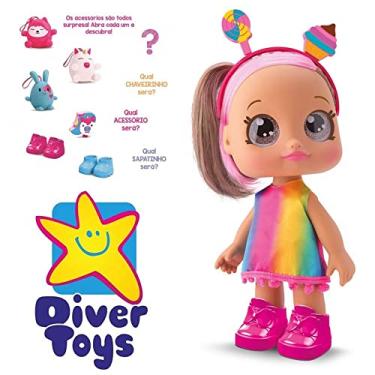 Imagem de Boneca Diver Surprise Toda Vinil Com Acessórios Surpresas DiverToys Castanho