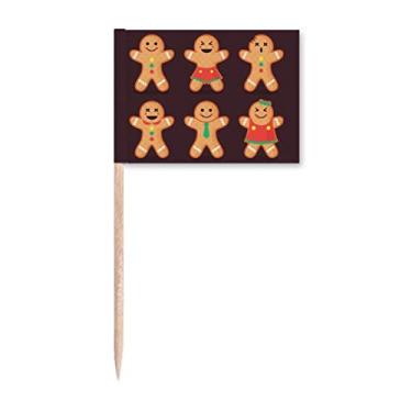 Imagem de Biscoito de gengibre masculino mas palito de dentes marcadores para decoração de festa