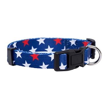 Imagem de (Medium, Red & White Stars) - American Flag Dog Collar- 16 Patterns- 4th of July Dog Collar-Small, Medium, Large