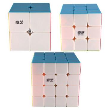 Cubo Mágico Qiyi Kit 4 Peças - Speed 2x2, 3x3, 4x4 e 5x5 S
