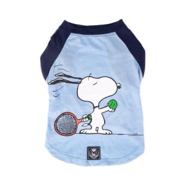 Imagem de Camiseta Zooz Pets Snoopy Beach Tennis Azul Para Cães - Tamanho Pp