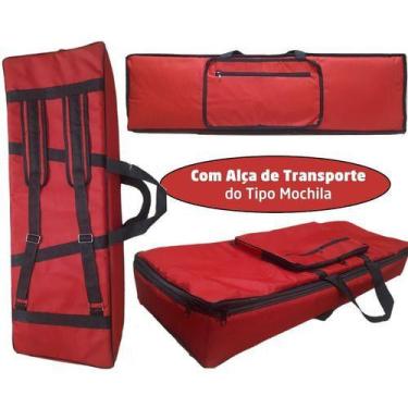 Imagem de Capa Bag Master Luxo Para Teclado  Yamaha Ypt260 Vermelho - Carbon