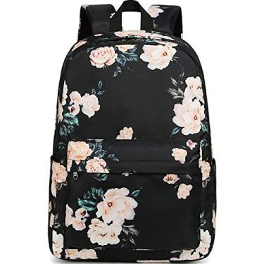 Imagem de Bluboon Mochila para escola infantil, mochila para meninas, mochila para laptop, presente para mulheres, Preto-0066, Mochilas Daypack