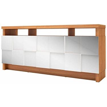 Imagem de Buffet Delos Quadriculado Espelhado 2 Portas e 2 Gavetas cor Freijo e Off White 176 cm - 70049