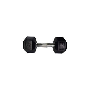 Imagem de Halteres Sextavado Injetado com Pegada Cromada 8,0Kg