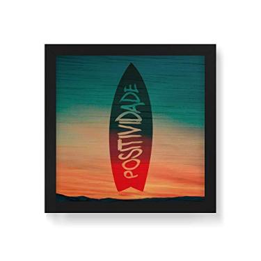 Imagem de Arte Maníacos Quadro Decorativo em Madeira Surf Positividade Paisagem - 30x30cm (Moldura caixa em laca preta)