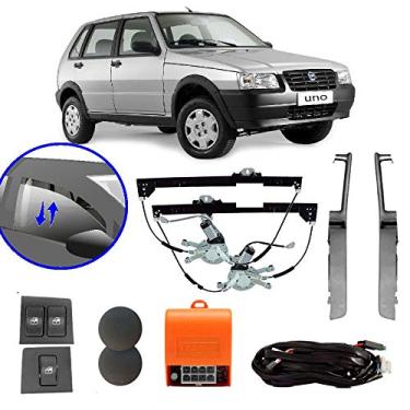 Imagem de Kit Vidro Elétrico com Anti-Esmagamento Fiat Uno Fire Mille 2 Portas 2005 a 2009