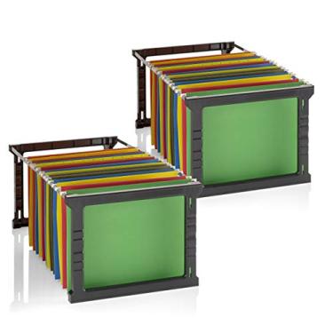 Imagem de Molduras de plástico para pendurar arquivos Officemate, tamanho carta e legal, trilhos de 61 a 68 cm, 2 conjuntos (91963)', preto