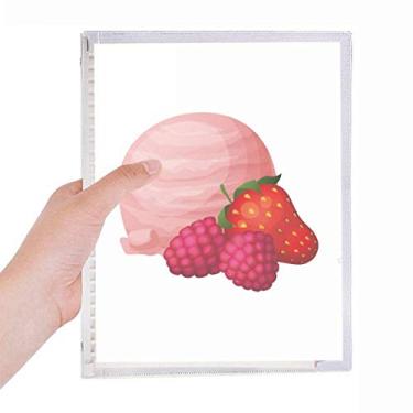 Imagem de Caderno de anotações com folhas soltas e cadernos de sorvete rosa de uva da Strawberry