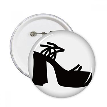 Imagem de Preto feminino salto alto padrão silhueta pinos redondos distintivo decoração roupas 5 peças presente