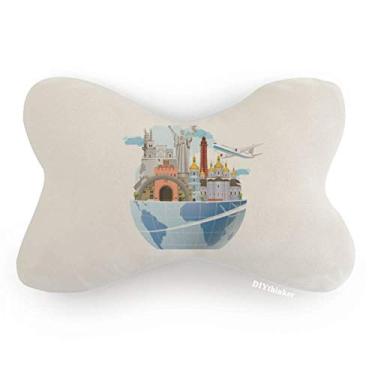 Imagem de DIYthinker Landmark Travel Journey Ukraine Avião Carro Acabamento Pescoço Decoração Almofada Almofada Almofada Almofada