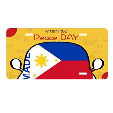 Imagem de DIYthinker Placa de licença Made in Philippines Country Love para decoração de carro, dia da paz