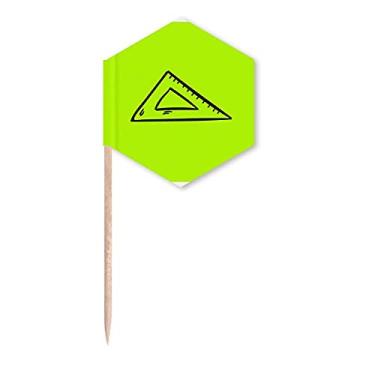 Imagem de Régua triangular, bandeiras de palito, palitos de cupcake, festa comemoração