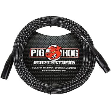 Imagem de Pig Hog PHM20BKW Cabo de microfone XLR de alto desempenho preto/branco, 7,8 m