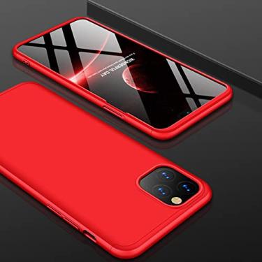 Imagem de Capa de capa completa de 360 graus para iphone 11 Pro 2019 capa com capa de plástico de vidro temperado para iPhone 11 Pro Max Phone, vermelho, para iPhone 11