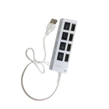 Imagem de Hub USB 2.0 com Interruptor botão Liga/Desliga 4 portas - BRANCO