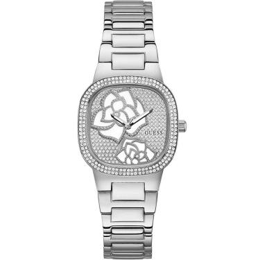 Imagem de Relógio GUESS feminino analógico prata flor strass GW0544L1