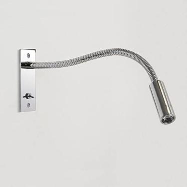 Imagem de Luz De Leitura De Cabeceira LED Flexível Para Montagem Na Parede Com Pescoço De Cisne, Arandela Embutida Com Fio Com Interruptor, Lâmpadas De Cabeceira Ajustáveis ​​luzes Noturnas Para Cama De Qua