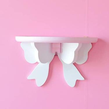 Imagem de Prateleiras Flutuantes De Madeira Montadas Em Prateleira De Armazenamento Suspensa Na Parede Bowknot Rack Decoração De Quarto De Criança Quarto De Criança Decorativo Suporte De Artesanato Rack Qua