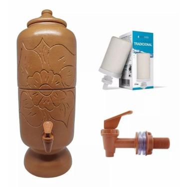 Imagem de Filtrador De Água Filtro Barro Purificador C/ Vela Torneira