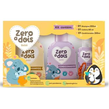 Imagem de Kit Zero A Dois Bebê Hipoalergênico Shampoo Condicionador E Colônia
