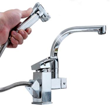 Imagem de Torneira Ducha de Luxo Cozinha 360º Ajustavel Monocomando