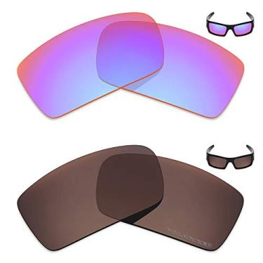 Imagem de Mryok+ 2 pares de lentes polarizadas de substituição para óculos de sol Oakley Gascan – rosa cobalto/marrom bronze