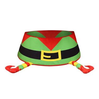Imagem de menolana Saia de árvore de natal, base de árvore de natal, tapete de desenhos animados, portátil, anéis elegantes, base de árvore de natal, avental para, Duende