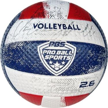Imagem de Bola de Vôlei, Pro Ball, PVC/PU, 2.6, Branca Azul e Vermelha, Futebol e Magia