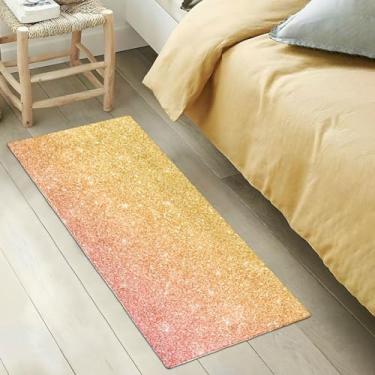 Imagem de Tapete dourado rosa glitter 2x3 tapete corredor cozinha tapete lavável felpudo tapete felpudo antiderrapante 39x20 polegadas