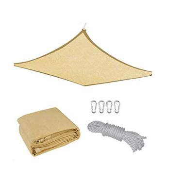 Imagem de Mitef Toldo retangular para para-sol com kit de ferragens, 185G HDPE 95% cobertura de bloco UV para pátio externo dossel de jardim, bege, L3x C4m/L10x C13ft