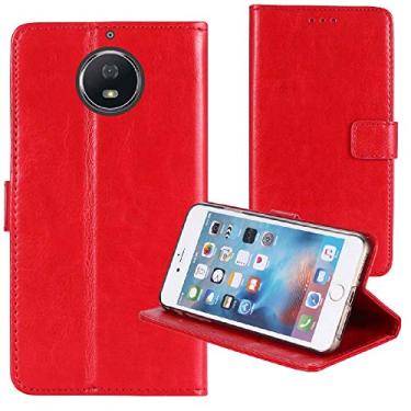 Imagem de TienJueShi Capa protetora de couro flip retrô premium para livros Red Book Stand Capa protetora de couro TPU silicone Etui carteira para Motorola Moto G5S 5,2 polegadas