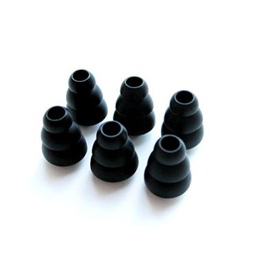 Imagem de 6 peças (M-SB) Fone de ouvido de substituição com flange tripla compatível com fones de ouvido Klipsch AS-5i, S5i, X4i, Reference S4i, S4i resistente, S4i II, S4a II, S4, AW-4i, S3, S3m, S2, S2m, X1 e Custom 1,2,3