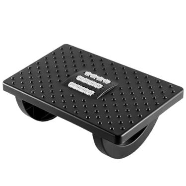 Imagem de Apoio para Pés Embaixo Da Mesa Com Rodas De Massagem Rotação de 180 Graus Apoio Ergonômico para os Pés Preto