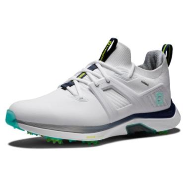 Imagem de FootJoy Sapato de golfe masculino Hyperflex Carbon, Branco/azul-petróleo, 12